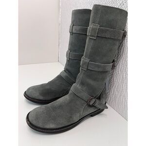 Free People x Farylrobin Bruna Grey Suede Riding Boots. Size 10.